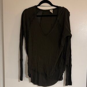 We The Free Deep Olive Long Sleeve Top